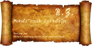 Mohácsik Zoltán névjegykártya